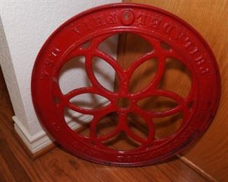 Antique coffee mill wheel