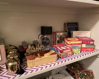 Wood boxes, games, inspirational cards