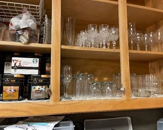 Lots of stem ware and coffee