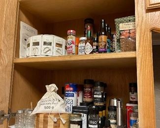 Lots of spices and storage containers