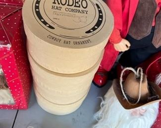 Felt Cowboy hat ornaments in the rodeo boxes