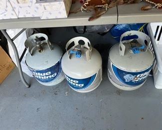2 Full propane tanks, one partial.