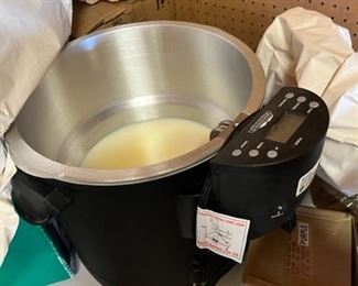 a turkey fryer used for candle business