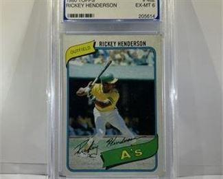 Lot 118
Rickey Henderson topps rookie graded 6