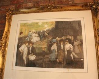 Manuel Robbe "Le Manege" aquatint