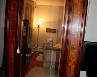 French inlaid armoire with mirrored door