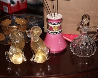 Seguso art glass dogs