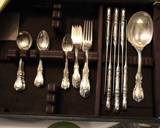 Reed & Barton "Marlborough" sterling flatware, service for 18 with 4 serving pieces (6 pc place setting)