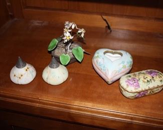 Mt Washington salt & pepper; Limoges boxes