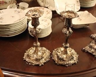 Pair Tiffany silver soldered candlesticks