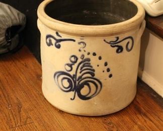 Old crock with cobalt detail