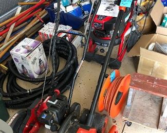 Garden tools.  including two edgers and a power washer