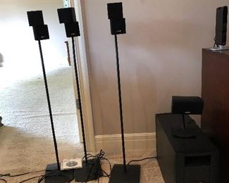 Bose surround sound system.  4 stand speakers and base system.