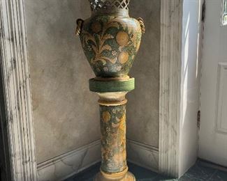 Antique Italian terra cotta jardenaire