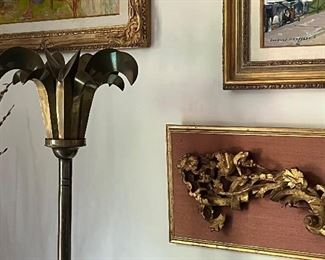 1920s Italian hand chased brass torchiere…