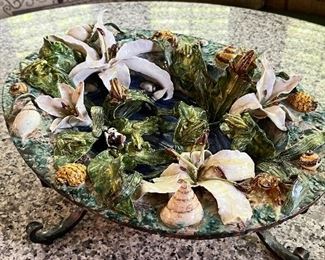 Christine Viennet art ceramic  Monumental Platter Dish French majolica Palissy Shells
RARE…appraisal is $4500