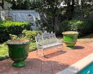 LARGE ANTIQUE LE CHÊNE VERT ANDUZE POTTERY…$$$