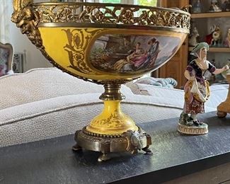 A French Sèvres Porcelain and Gilt Bronze Centerpiece painted by Beitien, France.  Late 19th C