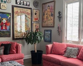 Custom Upholstry 
Antique and vintage posters and engravings