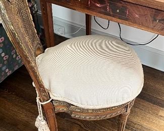 Antique French petite desk and chair