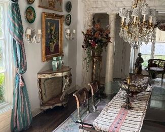 Dining room with custom table