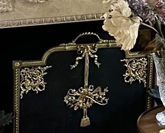 Antique gilt bronze fire screen with coal rail French circa 1780…a $4000 fire screen for an amazing price 