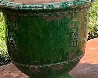 Massive antique glazed terra cotta pots from ANDUZE FRANCE