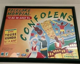 Confolens is a commune in southwestern France.  Annual folklore festival poster.