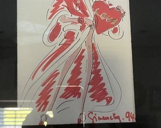 Signed Pradier sketch for GIVENCHY