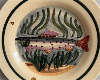 Pair of hand painted 19th C plates