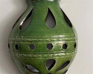 Pair Majolica wall pockets