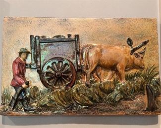 Glazed terra cotta painted tiles