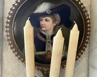 French porcelain plate wall sconce circa 1880