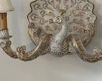 Pair of PEACOCK candelabras circa 1890 Italy