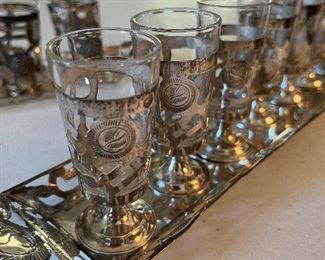 Sterling cordials on tray set 2