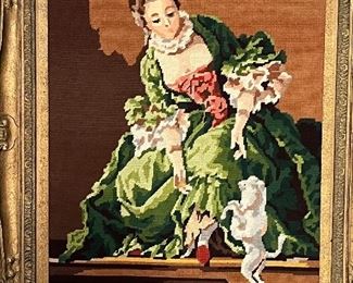 Needlepoint done by the homeowner 