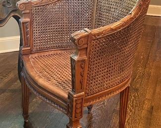 Petite Louis Philippe caned chair in French pine