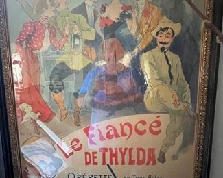 RARE INDEED… RENE PEAN POSTER FOR THEATRE CLUMY: Le Fiance de Thylda