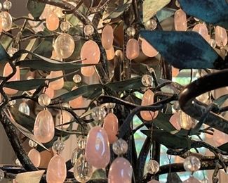 100s if rose quartz and rock crystal teardrops