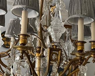 Detail of cut glass chandelier 