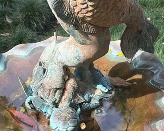 Detail of bronze fountain