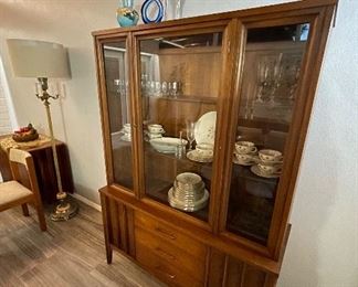 MCM Modern walnut china cabinet