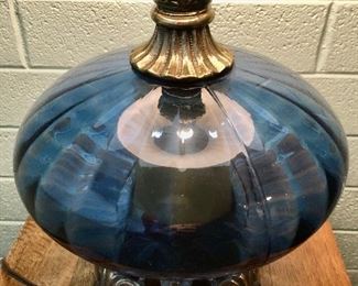 Detail Pic, Empoli Blue Optic Glass Lamp