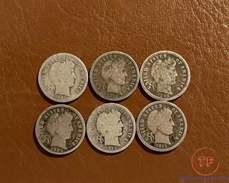 Barber SILVER Dimes