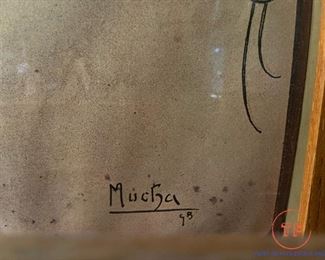 Art Nouveau Girl with Red Flower by ALPHONSE MUCHA