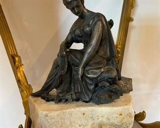 Antique Bronze Sculpture After "Seated Artemis"