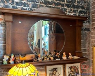 Antique Wall Mantel with Mirror