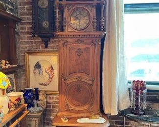 Late 1700's Fuse Hand Carved Grandfather Clock - Quarter Repeater on Bells