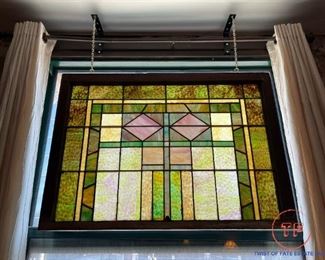 Large Framed Stained Glass Art