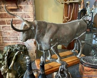 Mounted Cow Bull Weathervane
